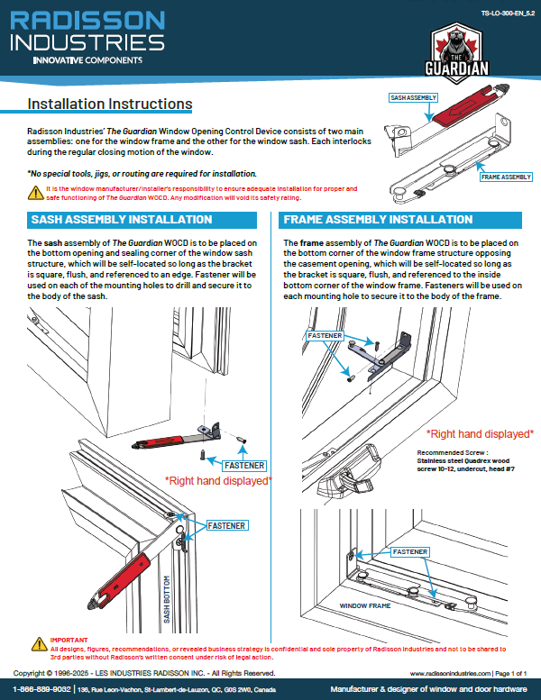 Window Operating Control Devise Radisson - Window Opening Control Device - The Guardian – Atmos Hardware
